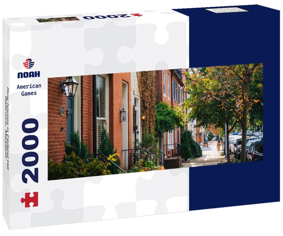 Row houses in Federal Hill Baltimore, Maryland 2000pc Panoramic Puzzle