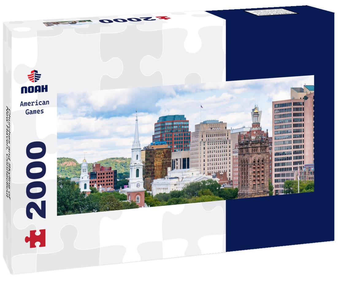 Churches and Skyline of New Haven, Connecticut 2000pc Panoramic Puzzle