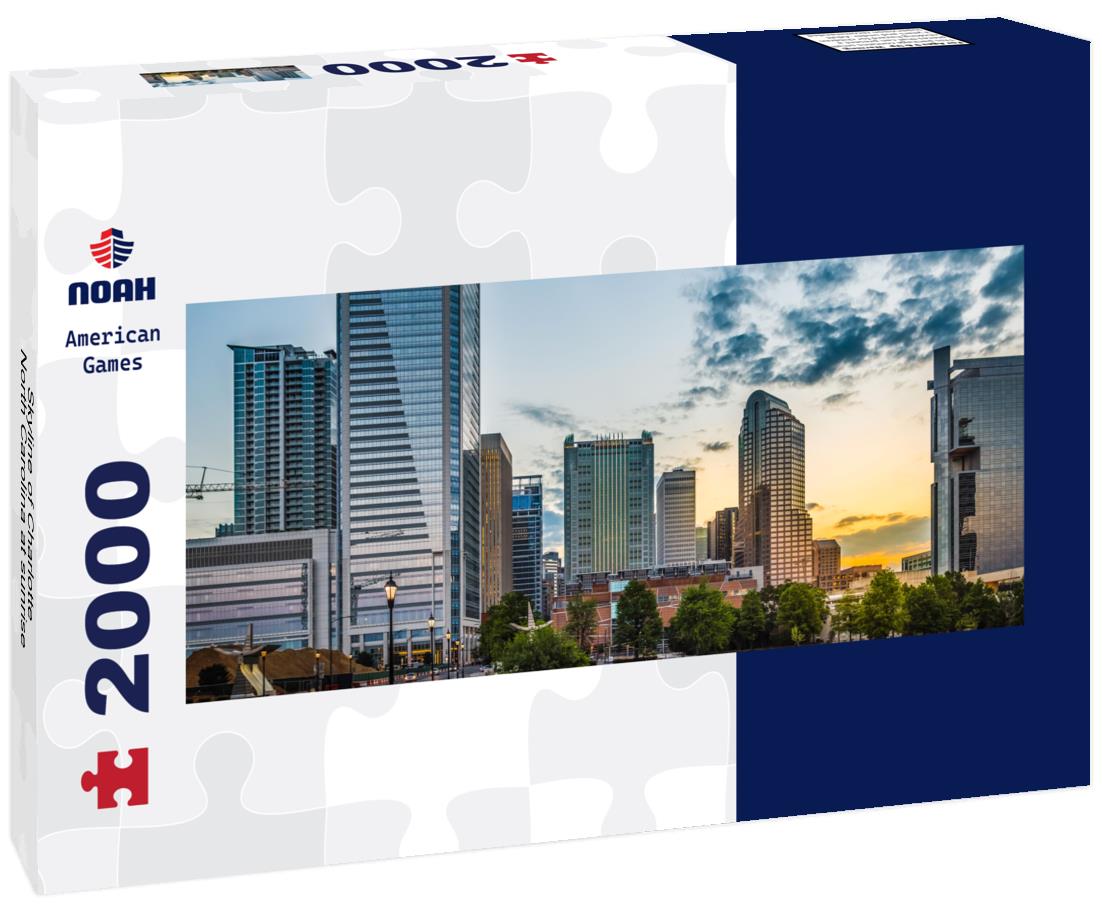 Skyline of Charlotte, North Carolina at sunrise 2000pc Panoramic Puzzle