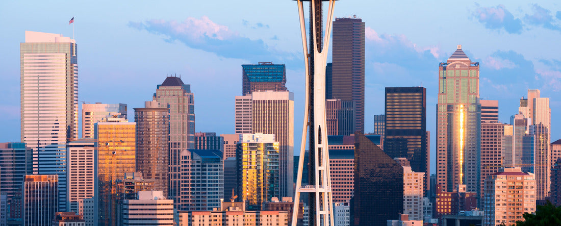 Skyline of downtown Seattle at Washington State 2000pc Panoramic Puzzle