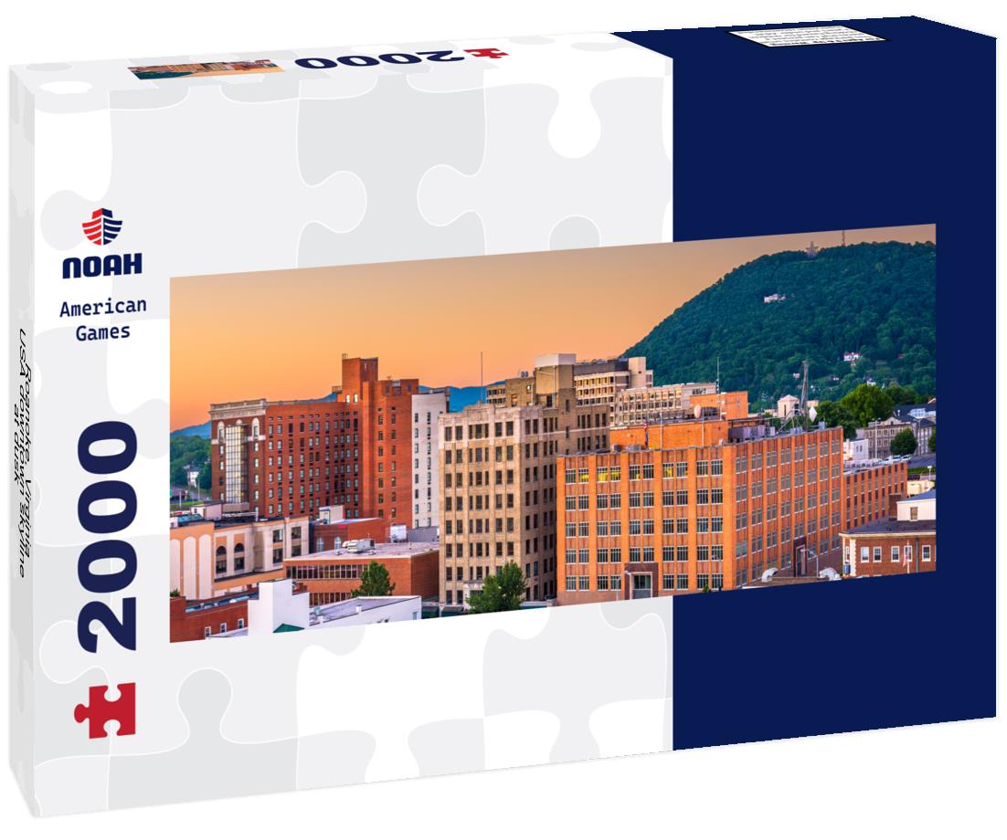Roanoke, Virginia, USA downtown skyline at dusk 2000pc Panoramic Puzzle