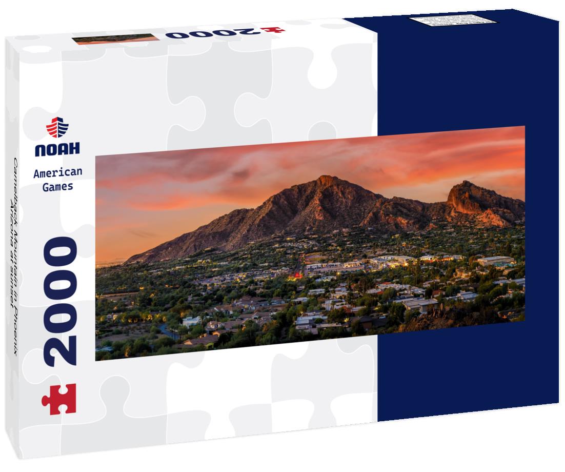 Camelback Mountain in Phoenix Arizona at sunset 2000pc Panoramic Puzzle