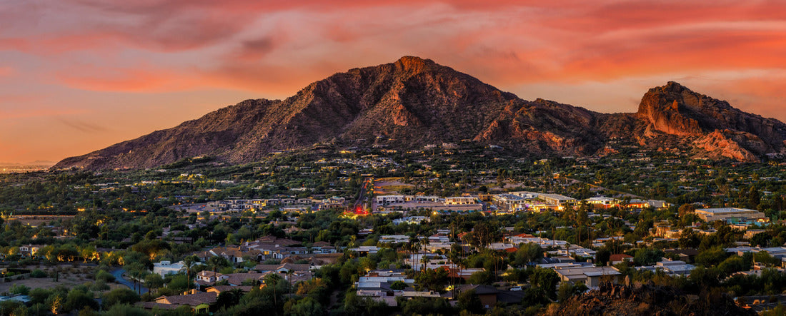 Camelback Mountain in Phoenix Arizona at sunset 2000pc Panoramic Puzzle