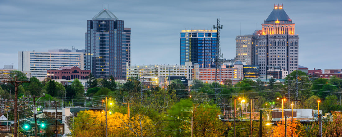 Greensboro, North Carolina, USA downtown skyline 2000pc Panoramic Puzzle