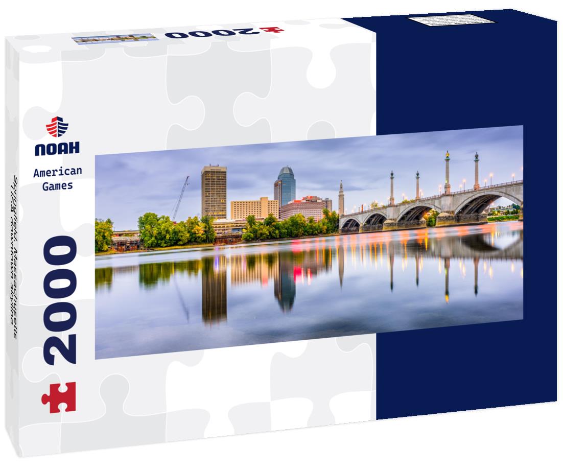 Springfield, Massachusetts, USA downtown skyline 2000pc Panoramic Puzzle