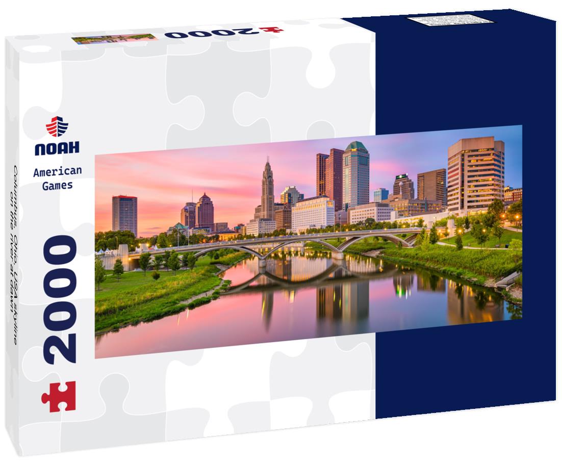 Columbus, Ohio, USA skyline on the river at dawn 2000pc Panoramic Puzzle