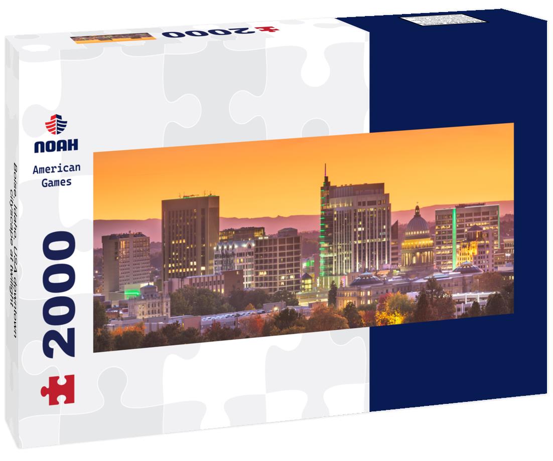 Boise, Idaho, USA downtown cityscape at twilight 2000pc Panoramic Puzzle
