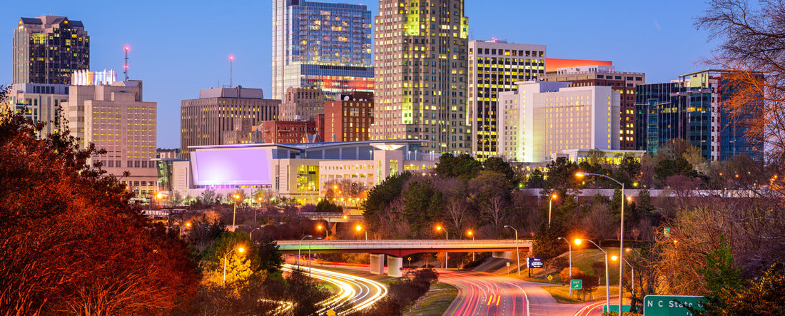 Raleigh, North Carolina, USA downtown city skyline 2000pc Panoramic Puzzle