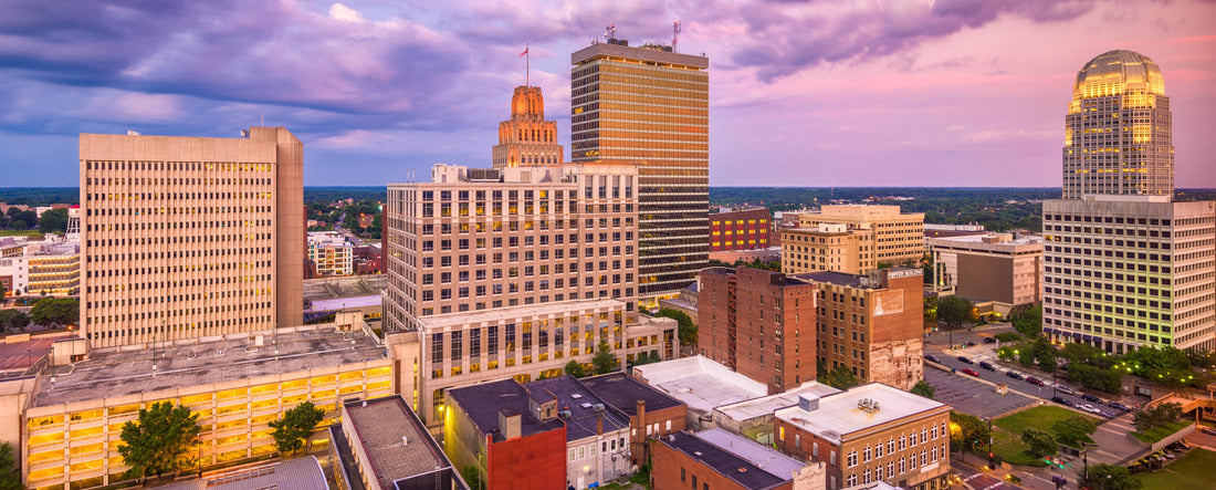 Winston-Salem, North Carolina, USA skyline at dusk 2000pc Panoramic Puzzle
