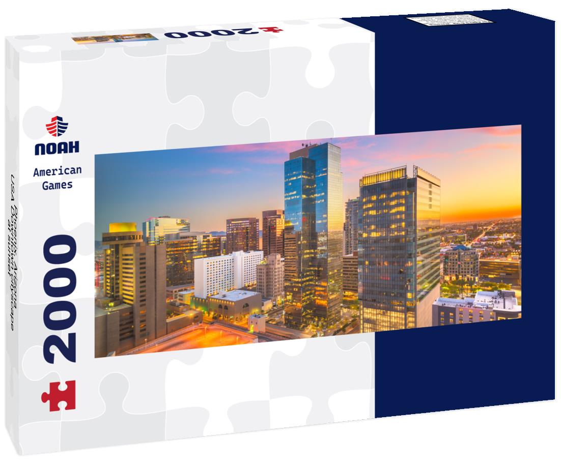 Phoenix, Arizona, USA Downtown cityscape at sunset 2000pc Panoramic Puzzle