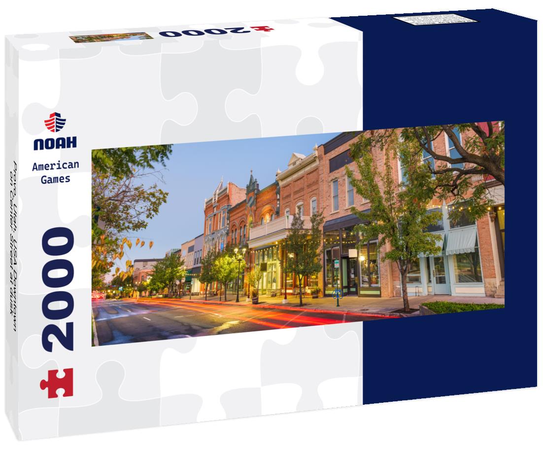 Provo, Utah, USA Downtown on Center Street at dusk 2000pc Panoramic Puzzle