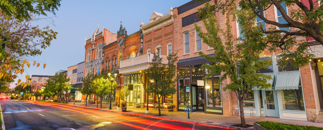 Provo, Utah, USA Downtown on Center Street at dusk 2000pc Panoramic Puzzle