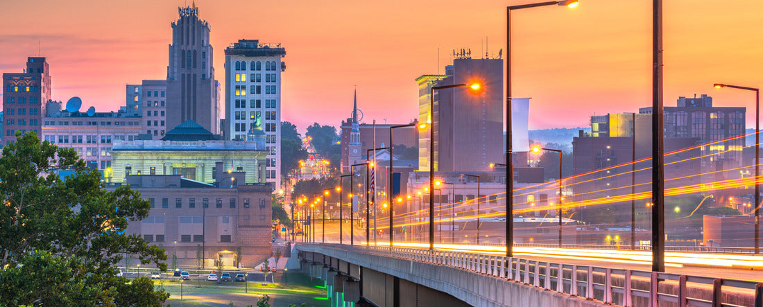 Youngstown, Ohio, USA downtown skyline at twilight 2000pc Panoramic Puzzle