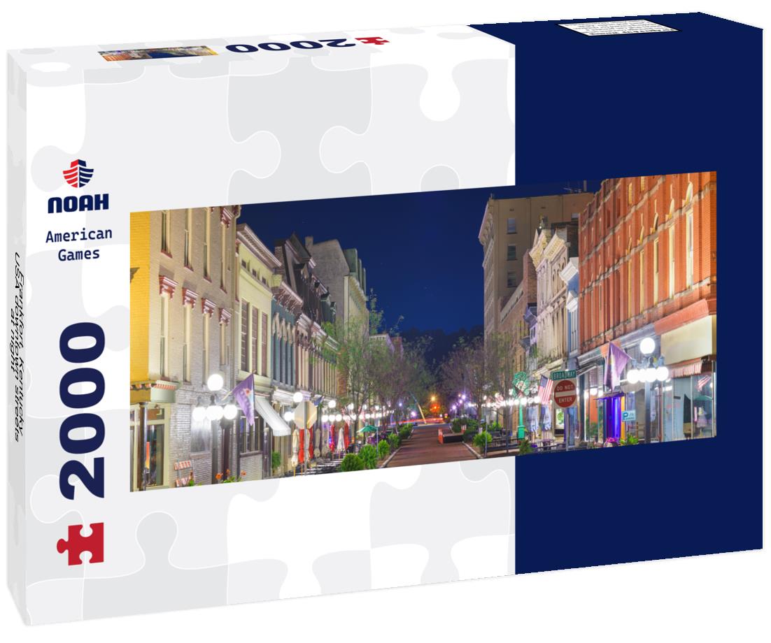 Frankfort, Kentucky, USA downtown streets at night 2000pc Panoramic Puzzle