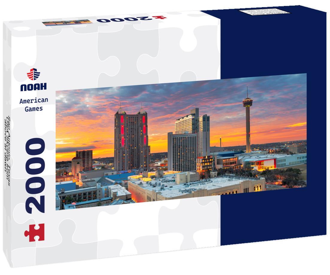 San Antonio, Texas, USA Skyline from above at dawn 2000pc Panoramic Puzzle