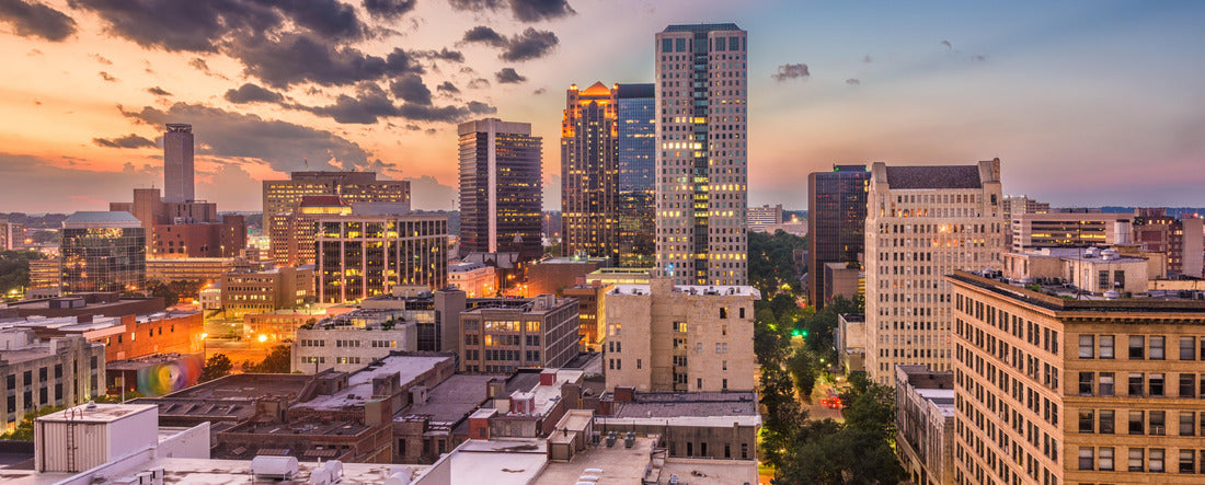 Birmingham, Alabama, USA downtown cityscape at dusk 2000pc Panoramic Puzzle