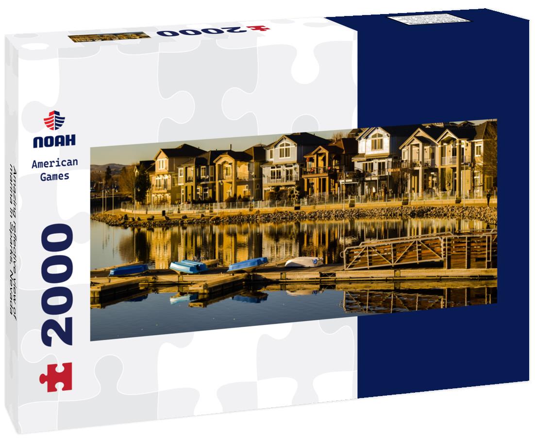 Amazing reflective view of marina in Sparks, Nevada 2000pc Panoramic Puzzle