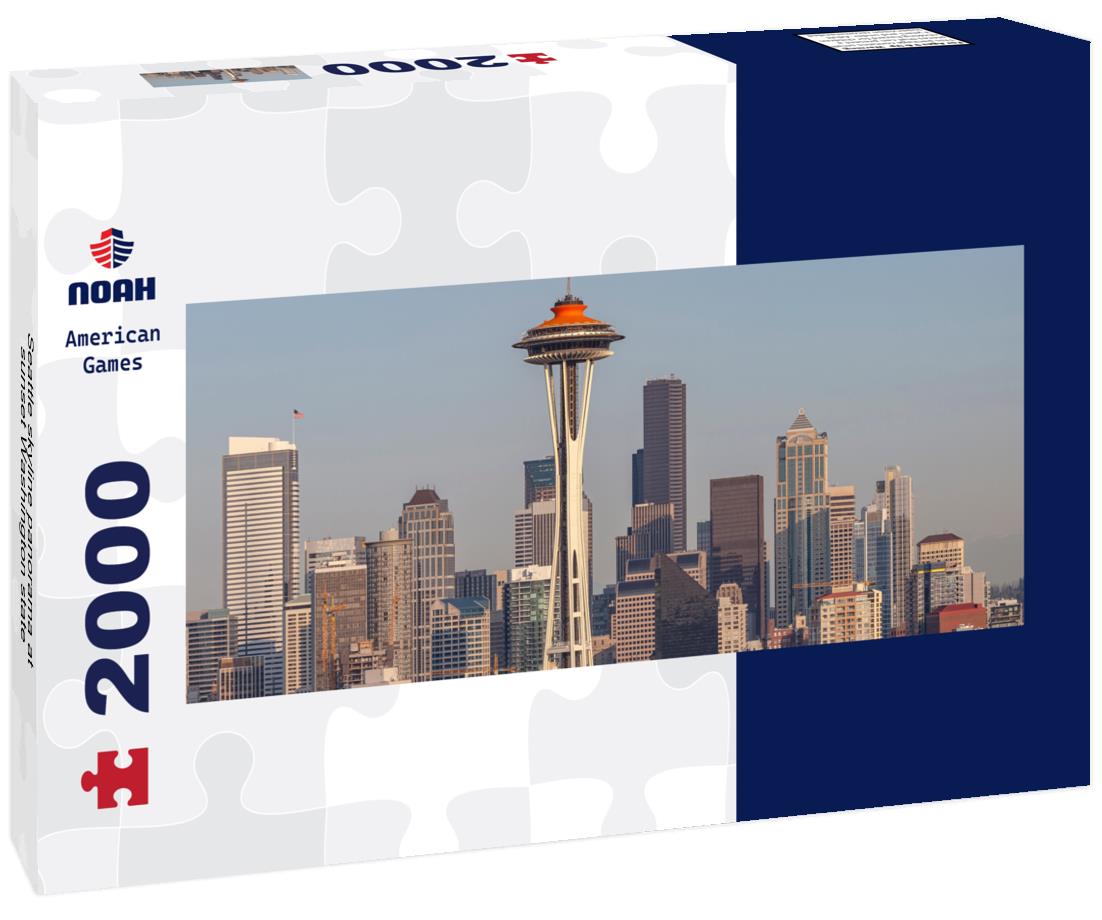 Seattle skyline at sunset Washington state 2000pc Panoramic Puzzle