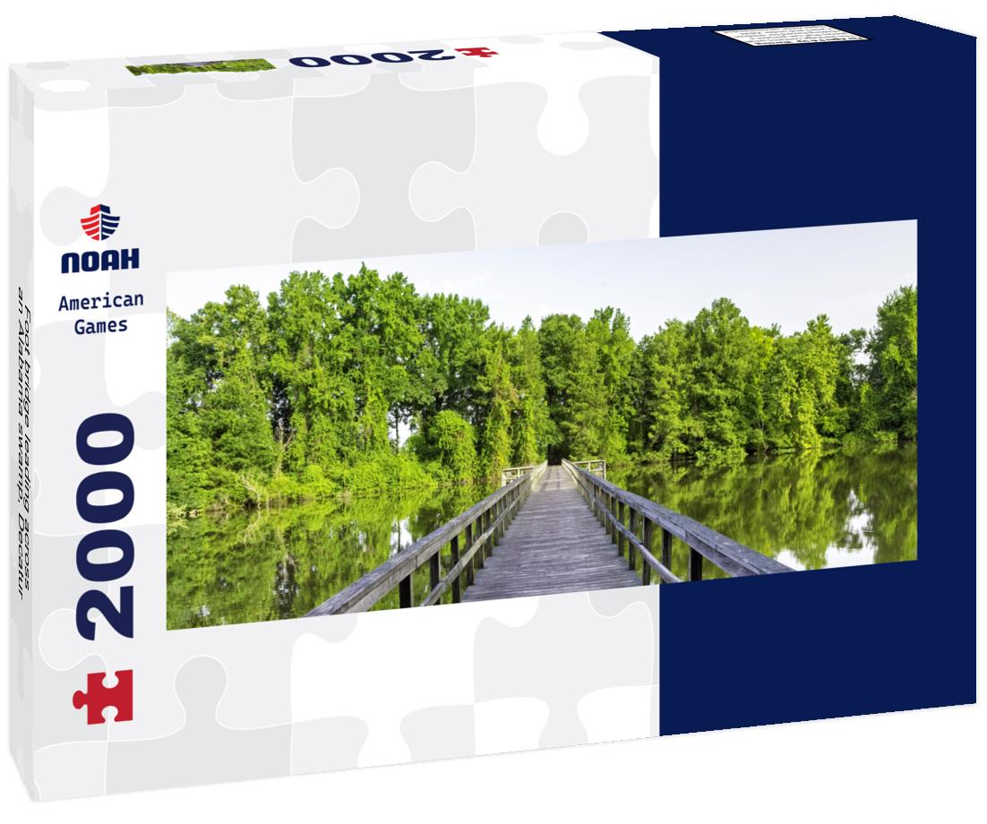 Foot bridge leading across an Alabama swamp, Decatur 2000pc Panoramic Puzzle