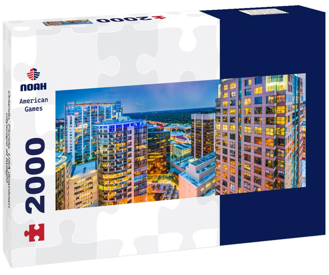 Orlando, Florida, USA downtown cityscape at twilight 2000pc Panoramic Puzzle