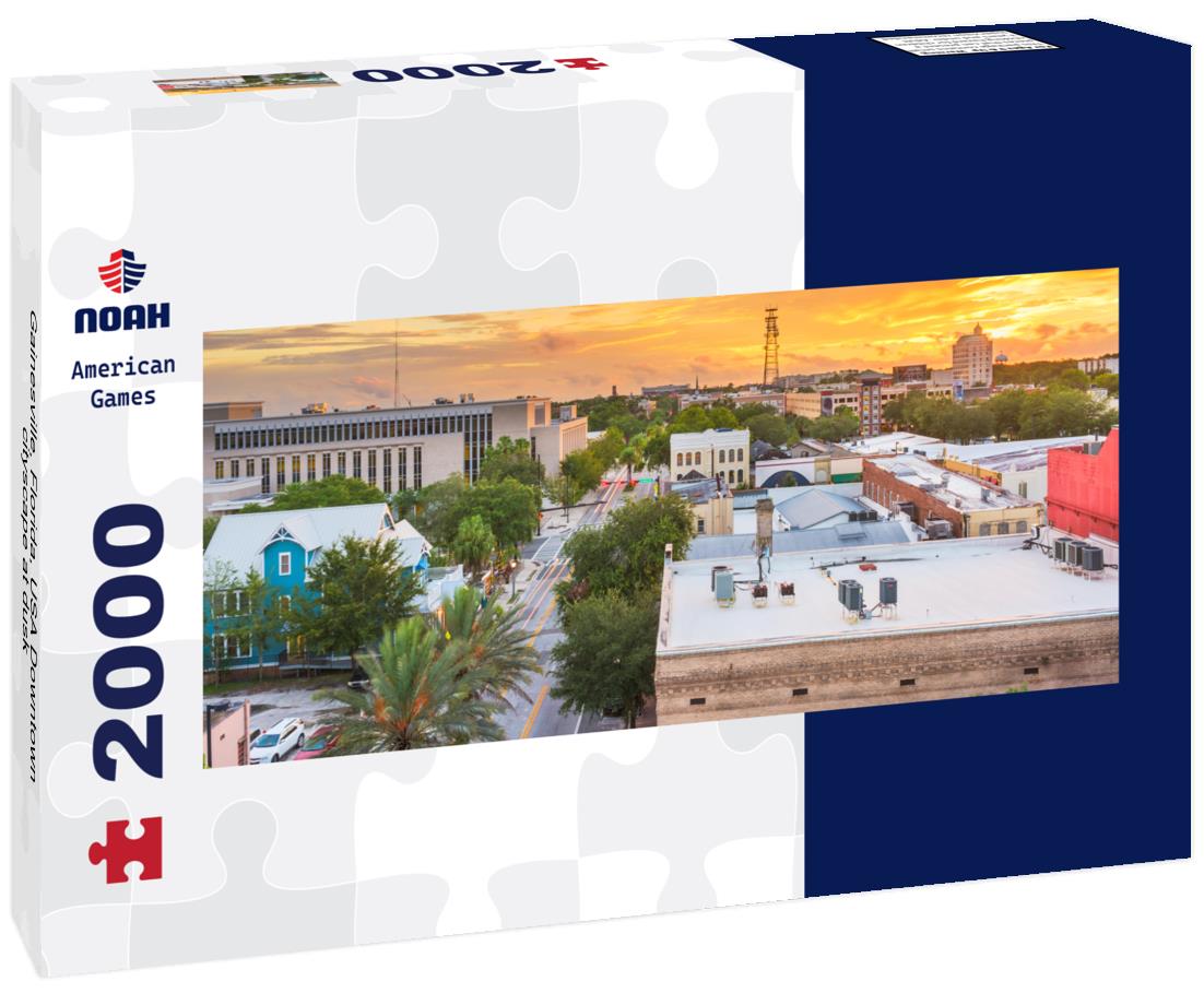 Gainesville, Florida, USA Downtown cityscape at dusk 2000pc Panoramic Puzzle