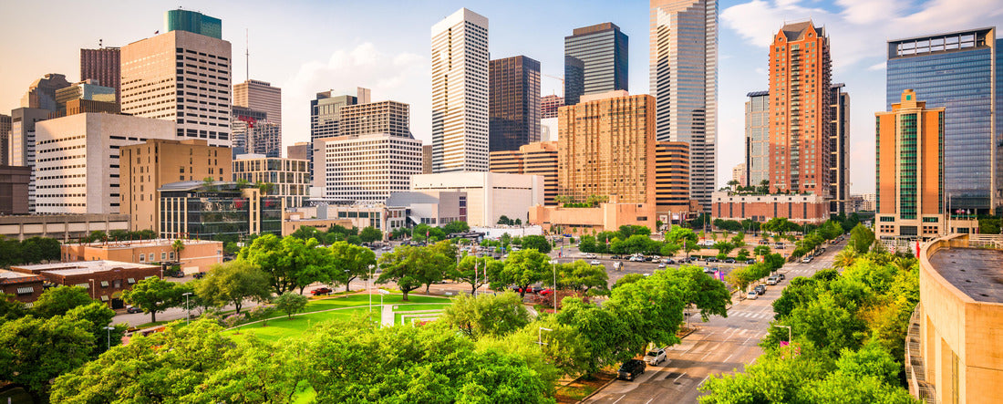 Houston, Texas, USA Downtown skyline over Root Square 2000pc Panoramic Puzzle