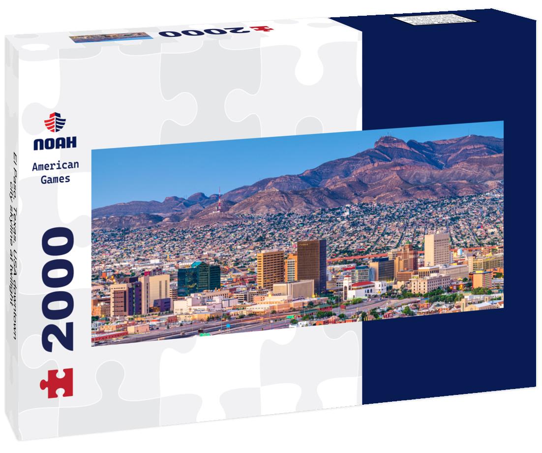 El Paso, Texas, USA downtown city skyline at twilight 2000pc Panoramic Puzzle