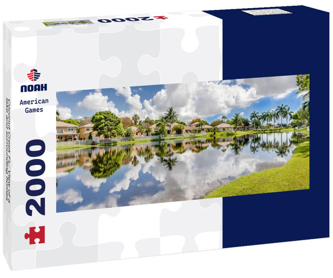 Coconut Creek FL: View of a lake and surrounding homes 2000pc Panoramic Puzzle