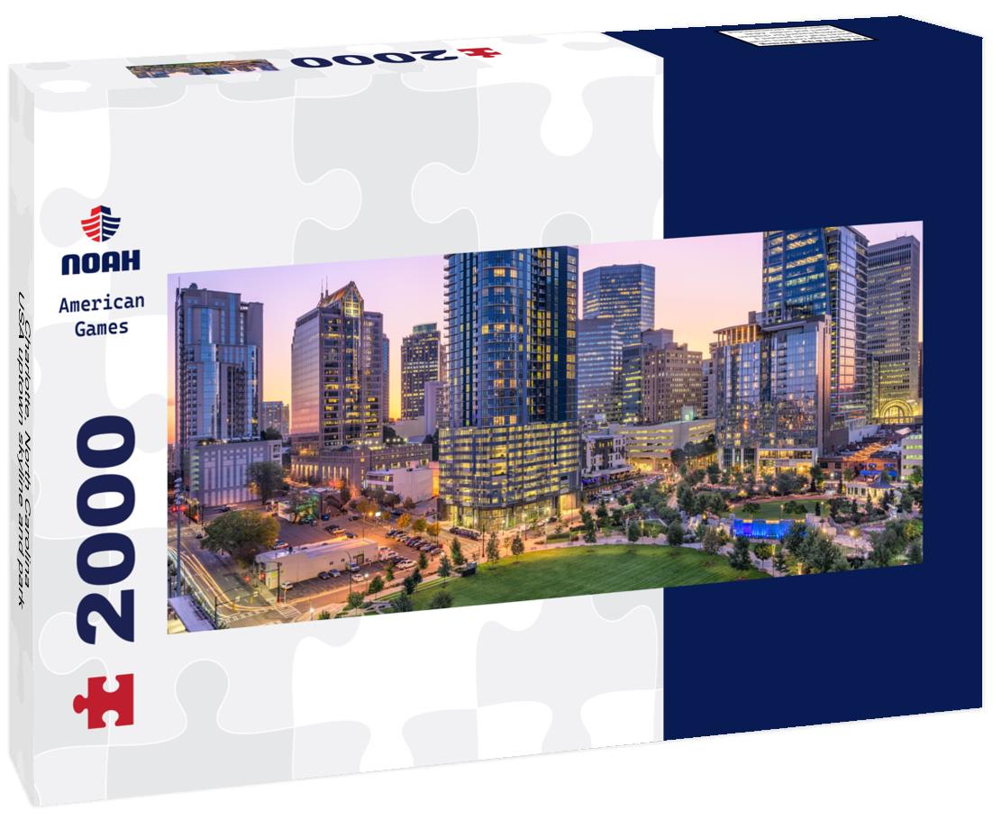 Charlotte, North Carolina, USA uptown skyline and park 2000pc Panoramic Puzzle
