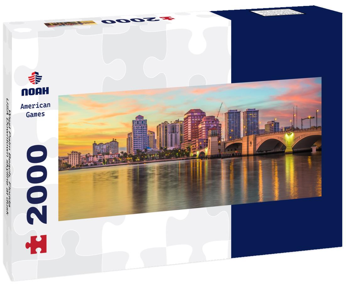 West Palm Beach, Florida, USA Downtown skyline at dusk 2000pc Panoramic Puzzle