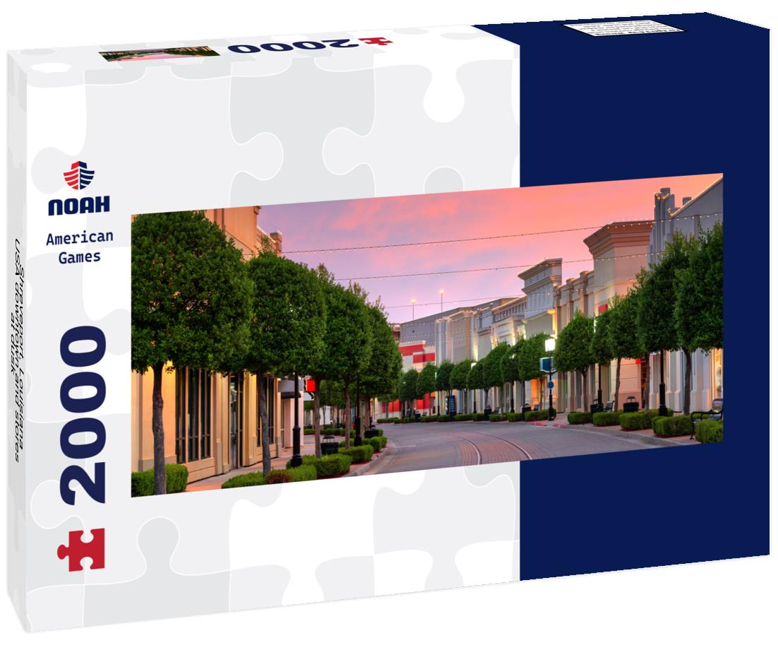 Shreveport, Louisiana, USA downtown and stores at dusk 2000pc Panoramic Puzzle