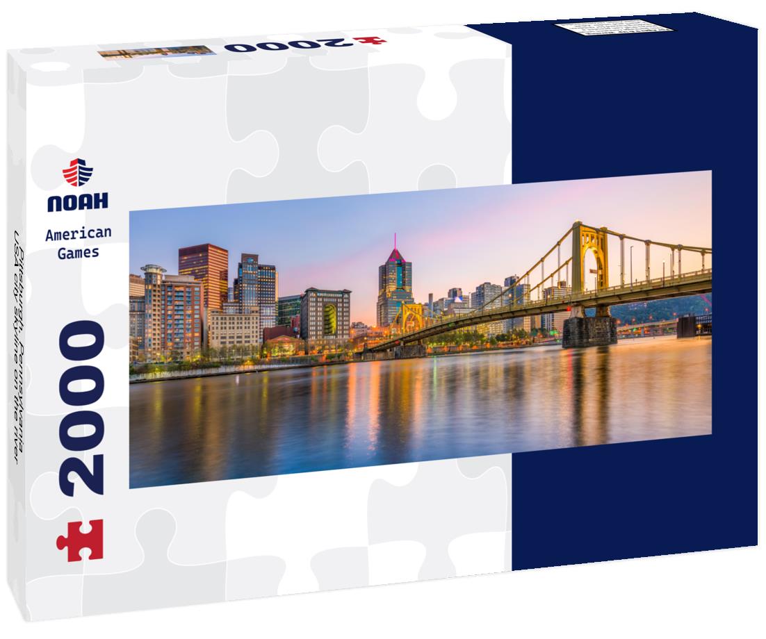 Pittsburgh, Pennsylvania, USA city skyline on the river 2000pc Panoramic Puzzle