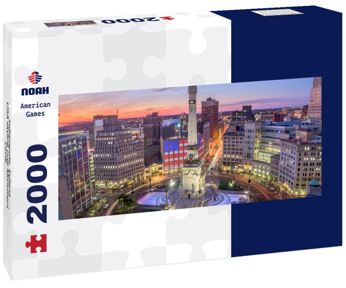 Indianapolis, Indiana, USA skyline over Monument Circle 2000pc Panoramic Puzzle