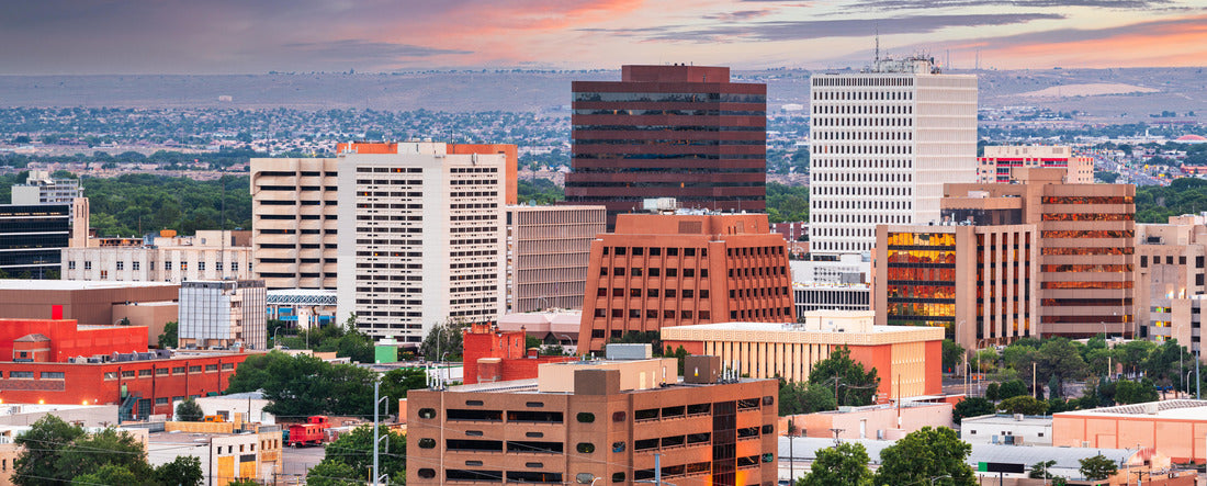 Albuquerque, New Mexico, USA downtown cityscape at dusk 2000pc Panoramic Puzzle