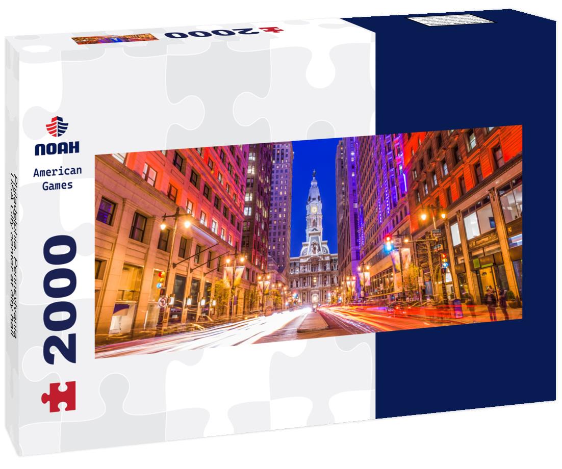 Philadelphia, Pennsylvania, USA City center at city hall 2000pc Panoramic Puzzle