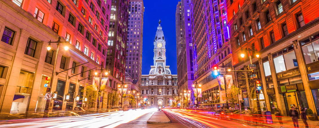 Philadelphia, Pennsylvania, USA City center at city hall 2000pc Panoramic Puzzle
