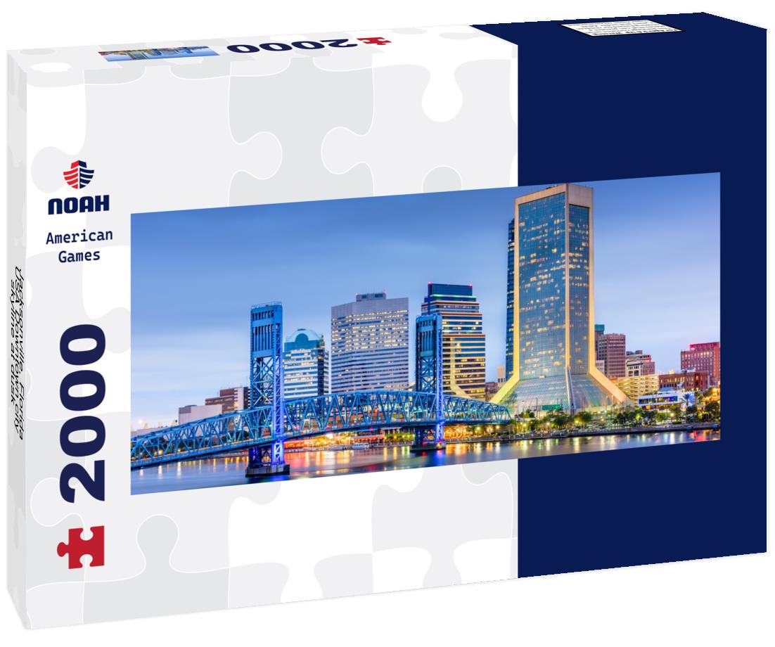 Jacksonville, Florida, USA Downtown city skyline at dusk 2000pc Panoramic Puzzle