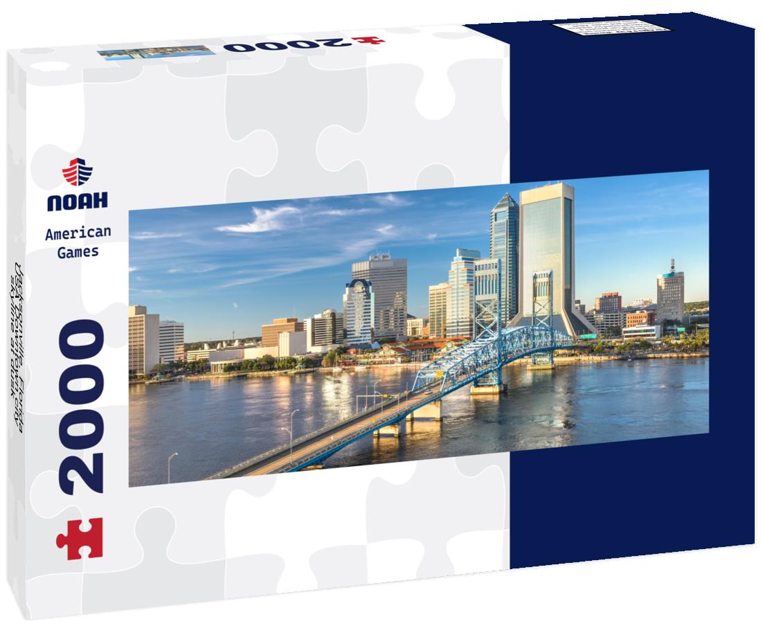 Jacksonville, Florida, USA Downtown city skyline at dusk 2000pc Panoramic Puzzle