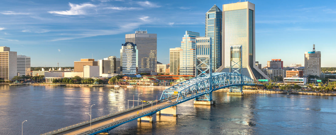 Jacksonville, Florida, USA Downtown city skyline at dusk 2000pc Panoramic Puzzle