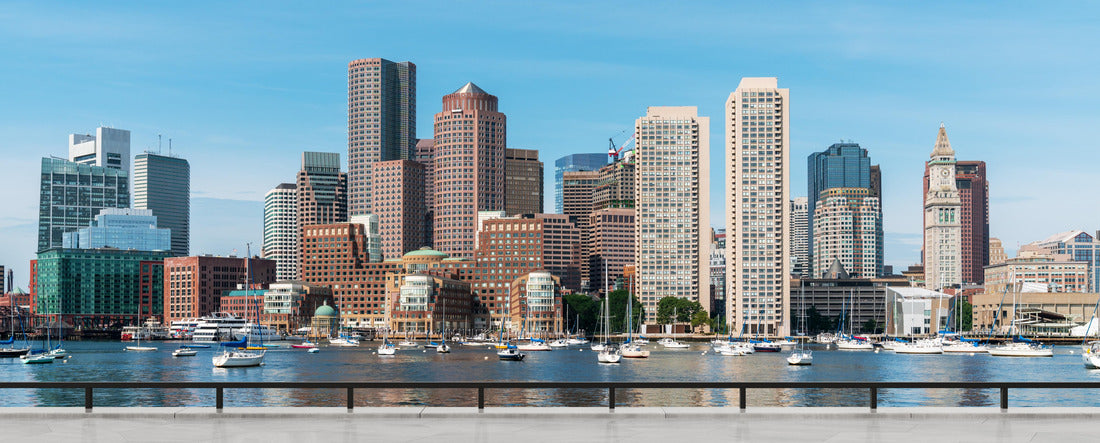 Skyscrapers Cityscape Downtown, Boston Skyline Buildings 2000pc Panoramic Puzzle