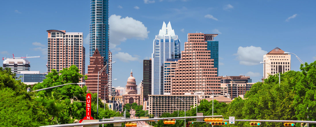 Austin, Texas, USA Downtown cityscape on Congress Avenue 2000pc Panoramic Puzzle