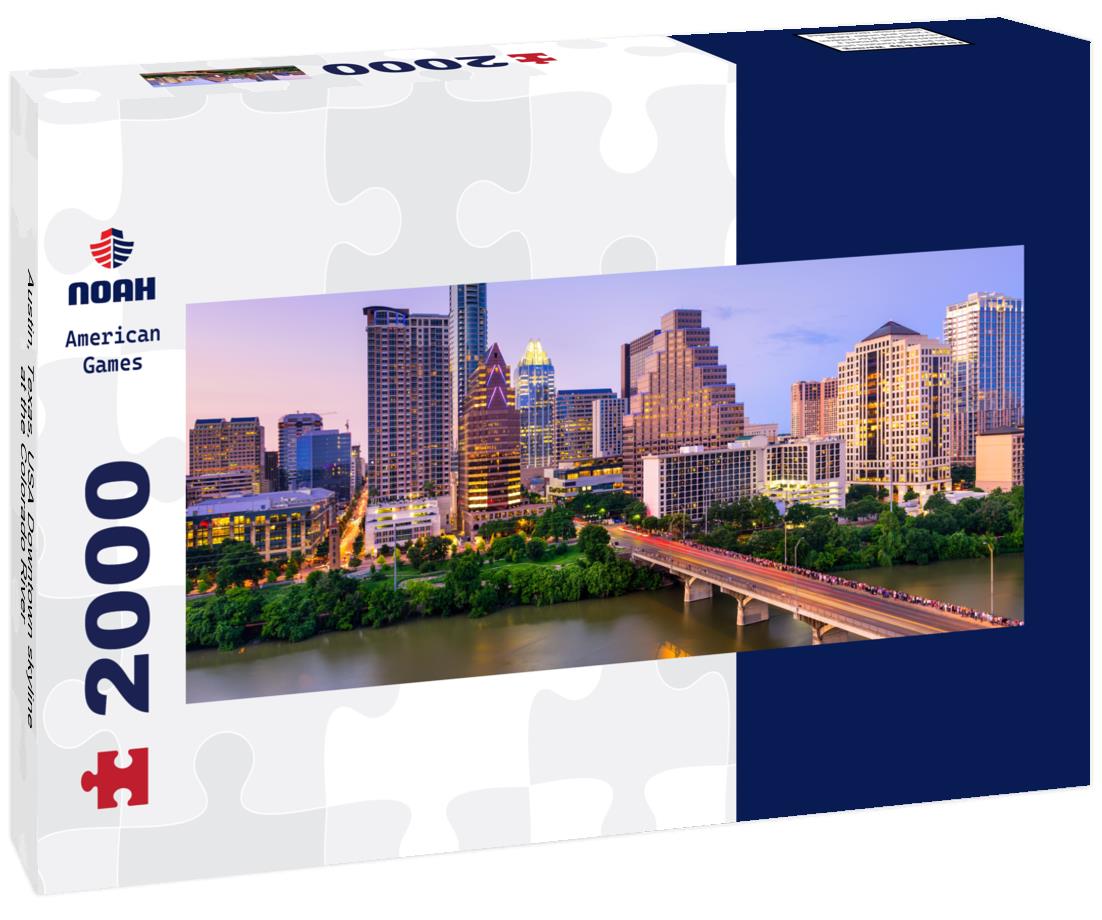 Austin, Texas, USA Downtown skyline at the Colorado River 2000pc Panoramic Puzzle