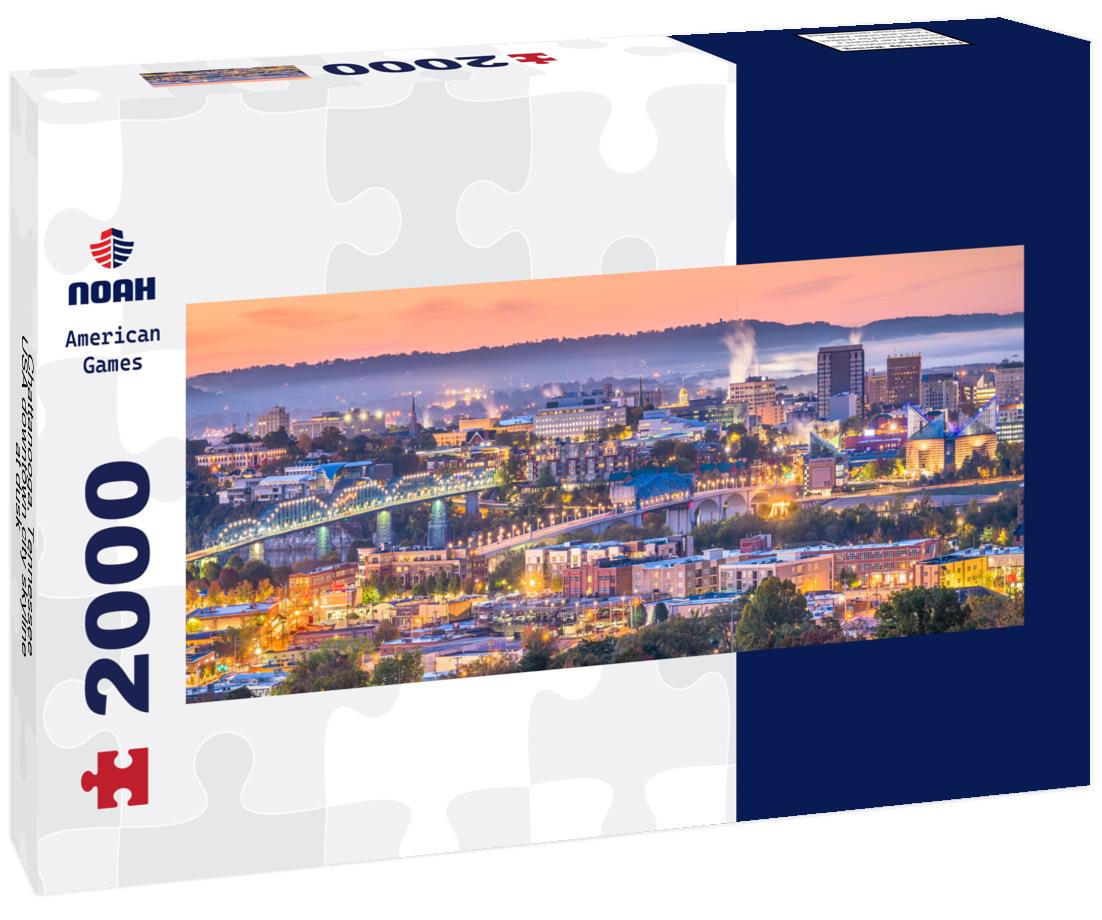 Chattanooga, Tennessee, USA downtown city skyline at dusk 2000pc Panoramic Puzzle