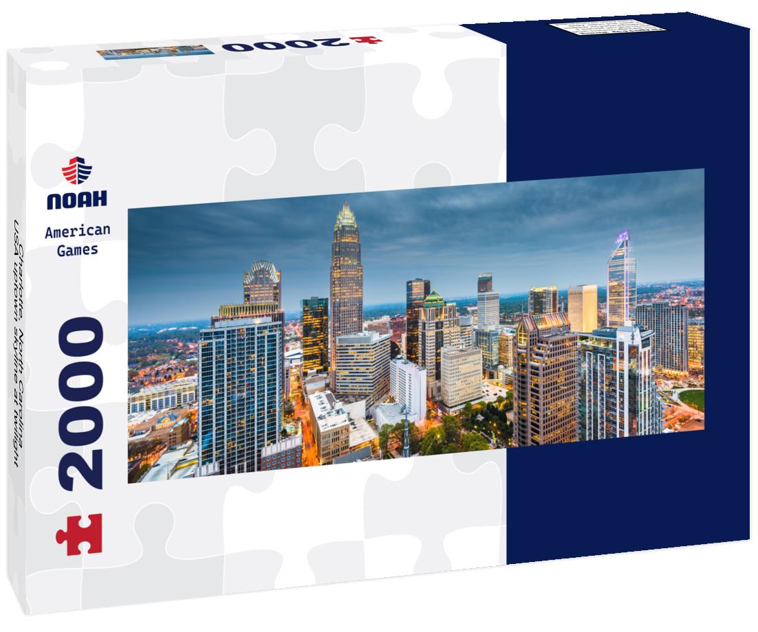 Charlotte, North Carolina, USA uptown skyline at twilight 2000pc Panoramic Puzzle