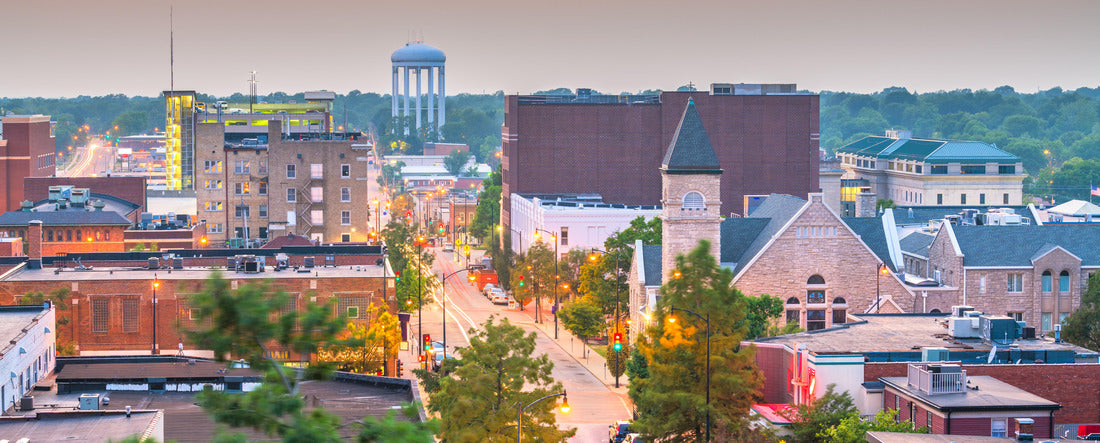 Columbia, Missouri, USA downtown city skyline at twilight 2000pc Panoramic Puzzle