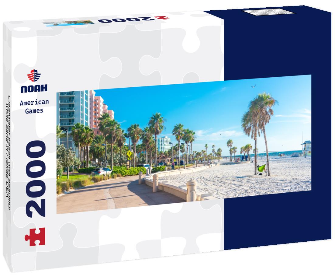Clearwater beach with beautiful white sand in Florida USA 2000pc Panoramic Puzzle