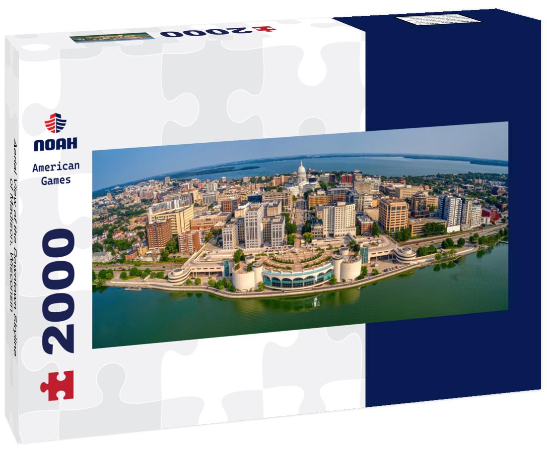 Aerial View of the Downtown Skyline of Madison, Wisconsin 2000pc Panoramic Puzzle
