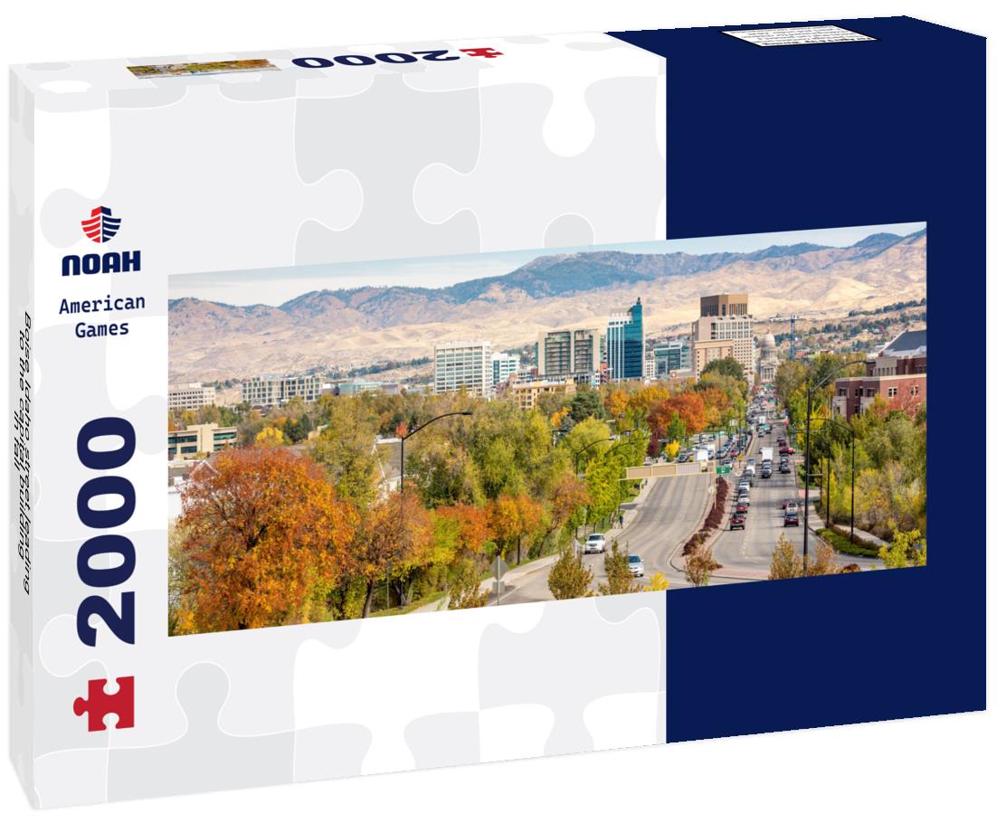 Boise Idaho street leading to the capital building in fall 2000pc Panoramic Puzzle