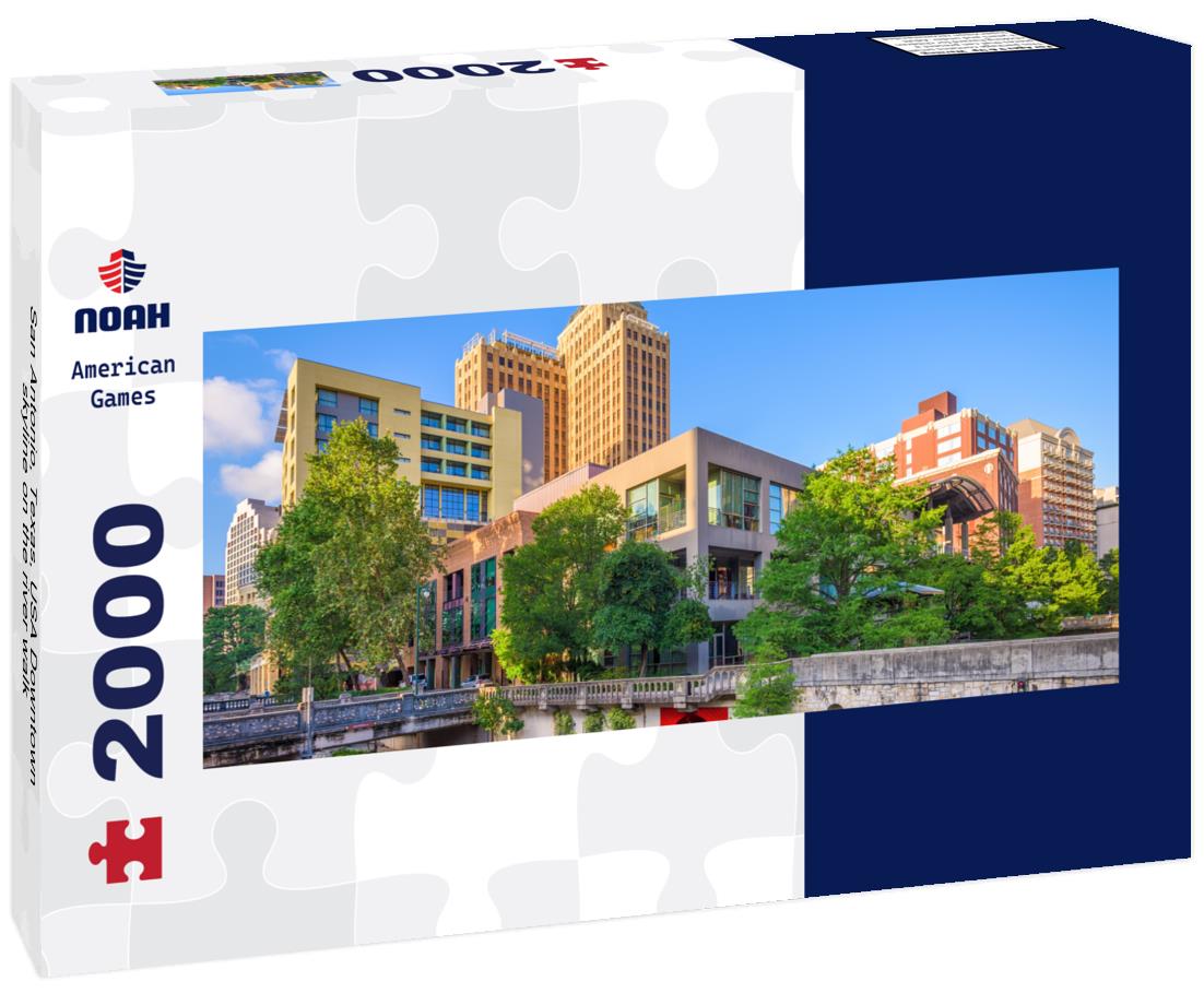 San Antonio, Texas, USA Downtown skyline on the river walk 2000pc Panoramic Puzzle