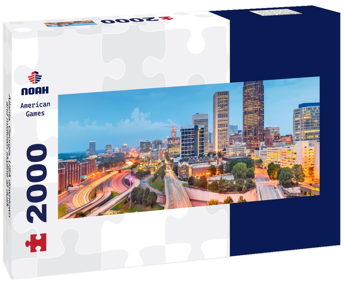 Atlanta, Georgia, USA downtown and midtown skyline at dusk 2000pc Panoramic Puzzle